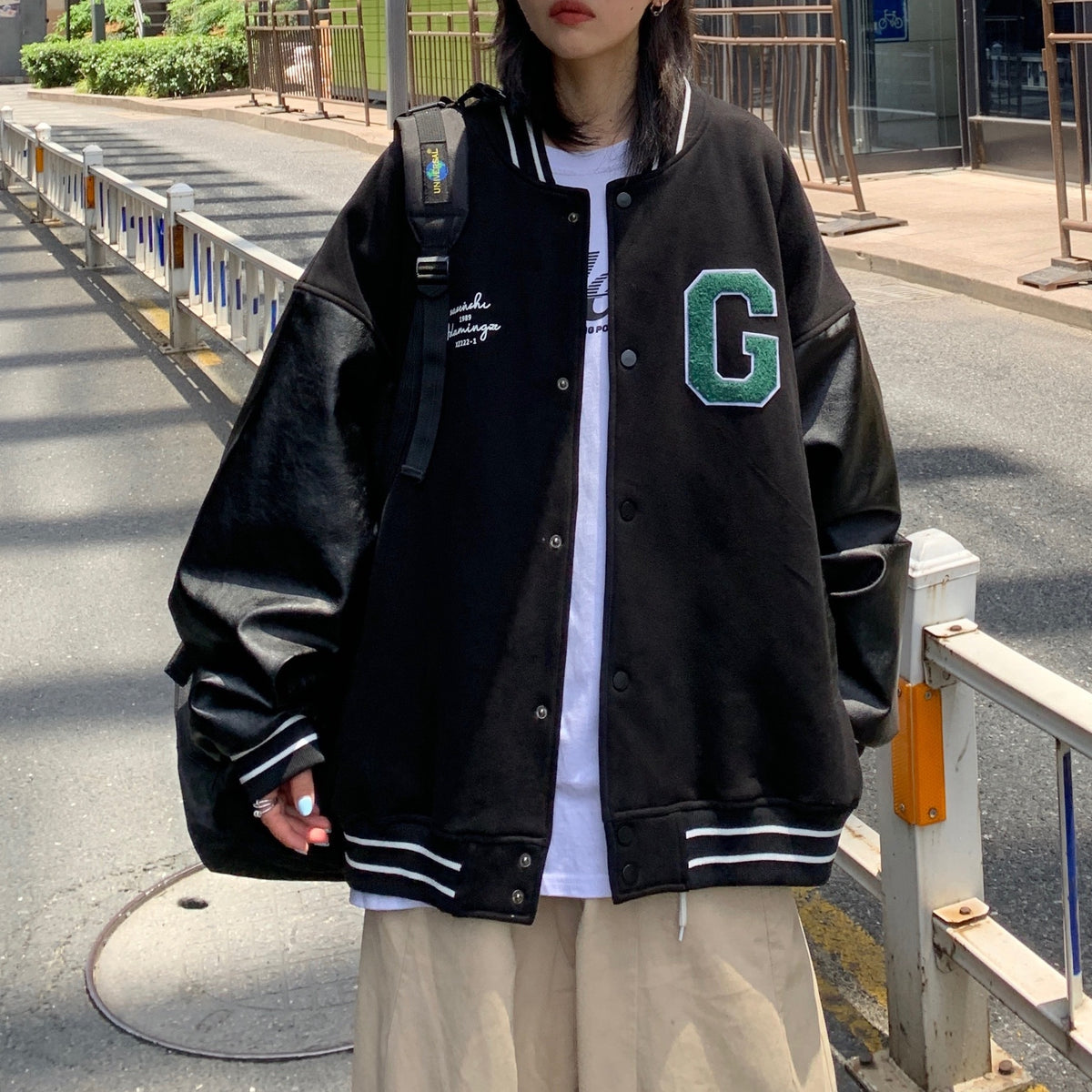 Women's Leather Bomber Jacket