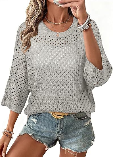 Three-quarter-sleeve Beach Cardigan