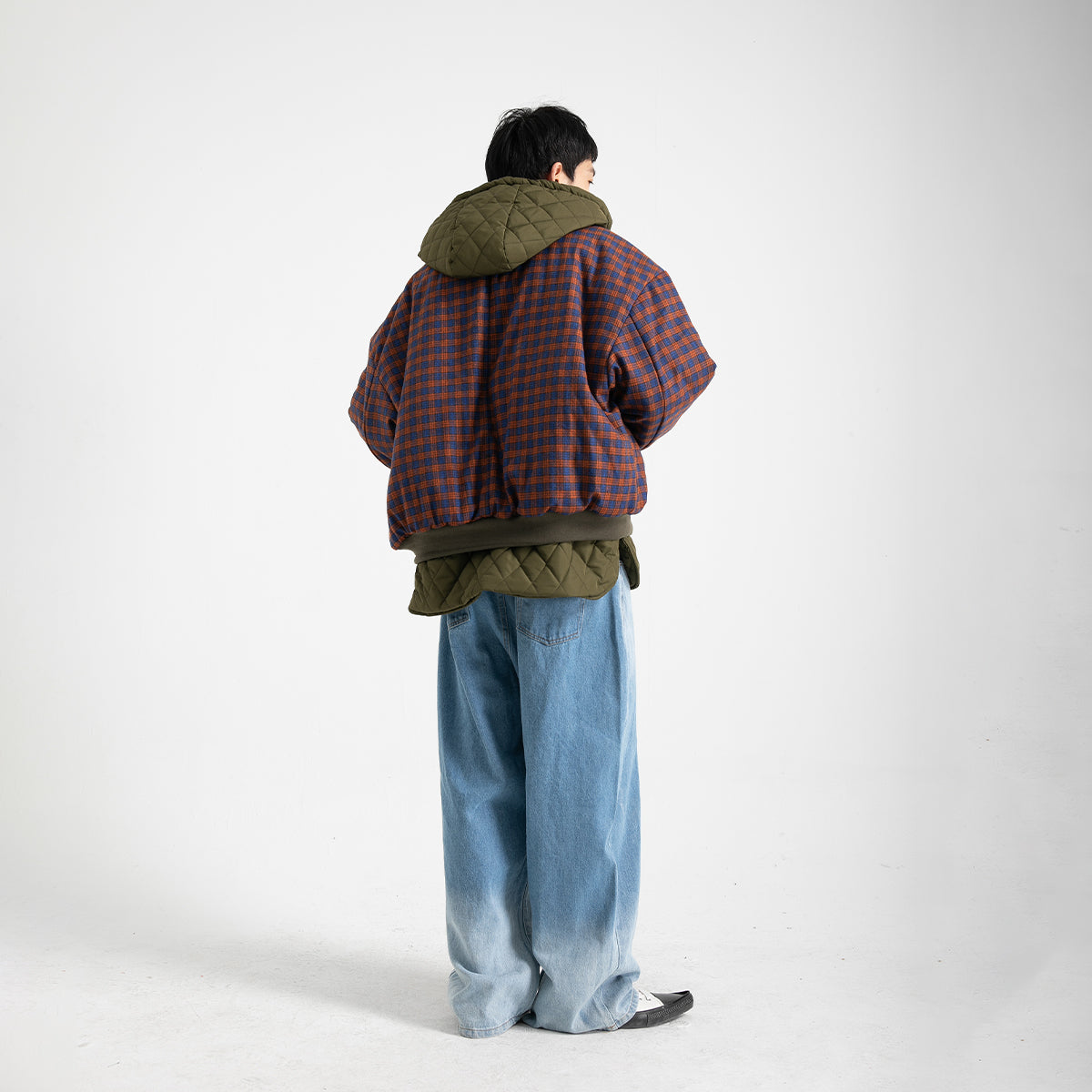Checked Quilted Hooded Jackets