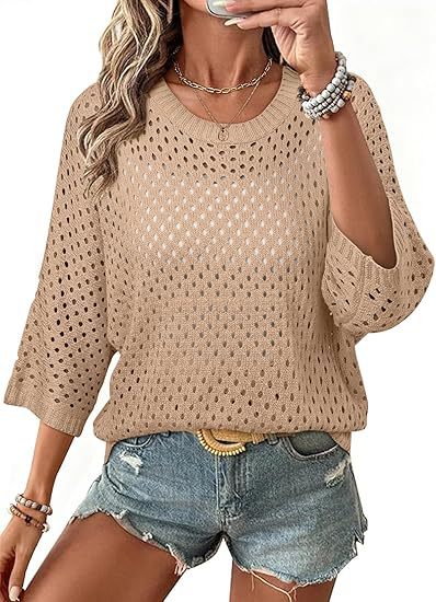 Three-quarter-sleeve Beach Cardigan