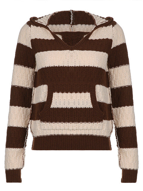 Kawaii Striped Hooded Jumper