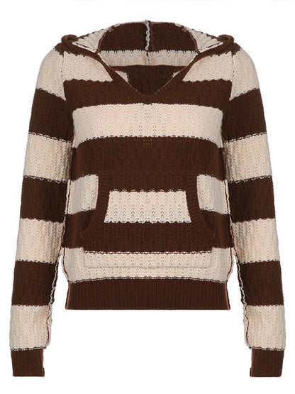 Kawaii Striped Hooded Jumper