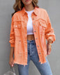 Women's Oversized Frayed Denim Jacket