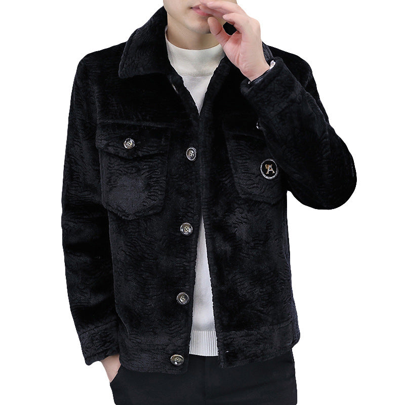 Men's Fleece-lined Short Coat