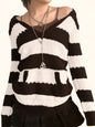 Kawaii Striped Hooded Jumper