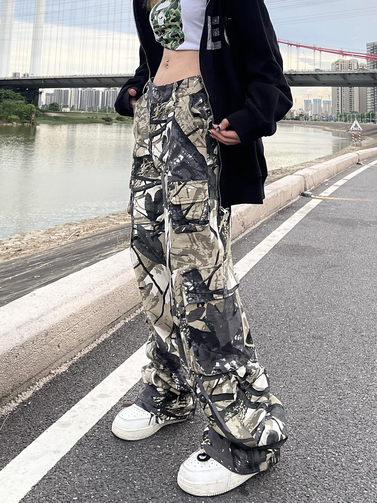 Vintage Camo Cargo Wide Leg Pants