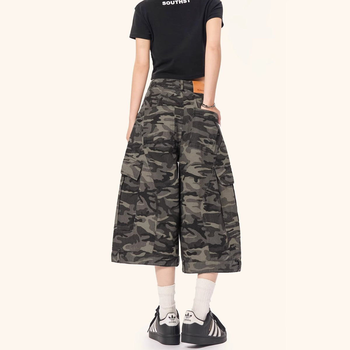 Women's Camouflage Denim Capri Pants
