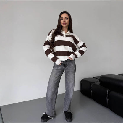 Lapel Half-zip Sweater
