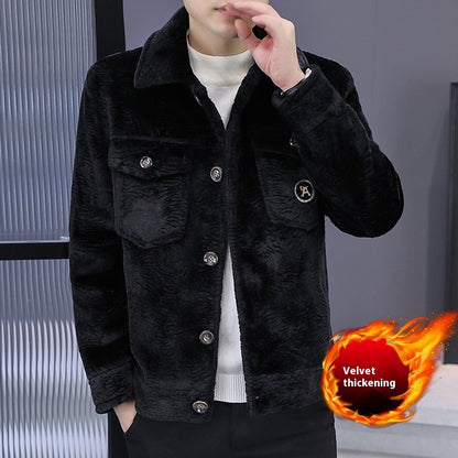 Men's Fleece-lined Short Coat
