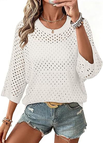 Three-quarter-sleeve Beach Cardigan
