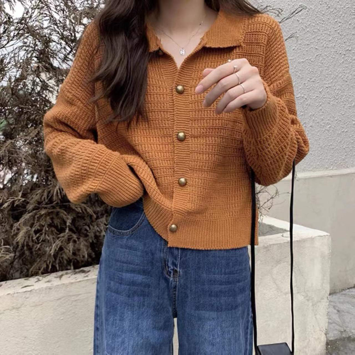 Retro Lapels Sweater Cardigan  