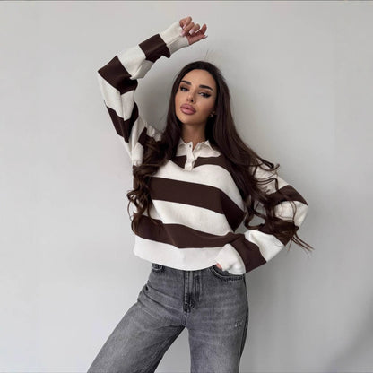 Lapel Half-zip Sweater