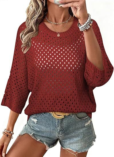 Three-quarter-sleeve Beach Cardigan