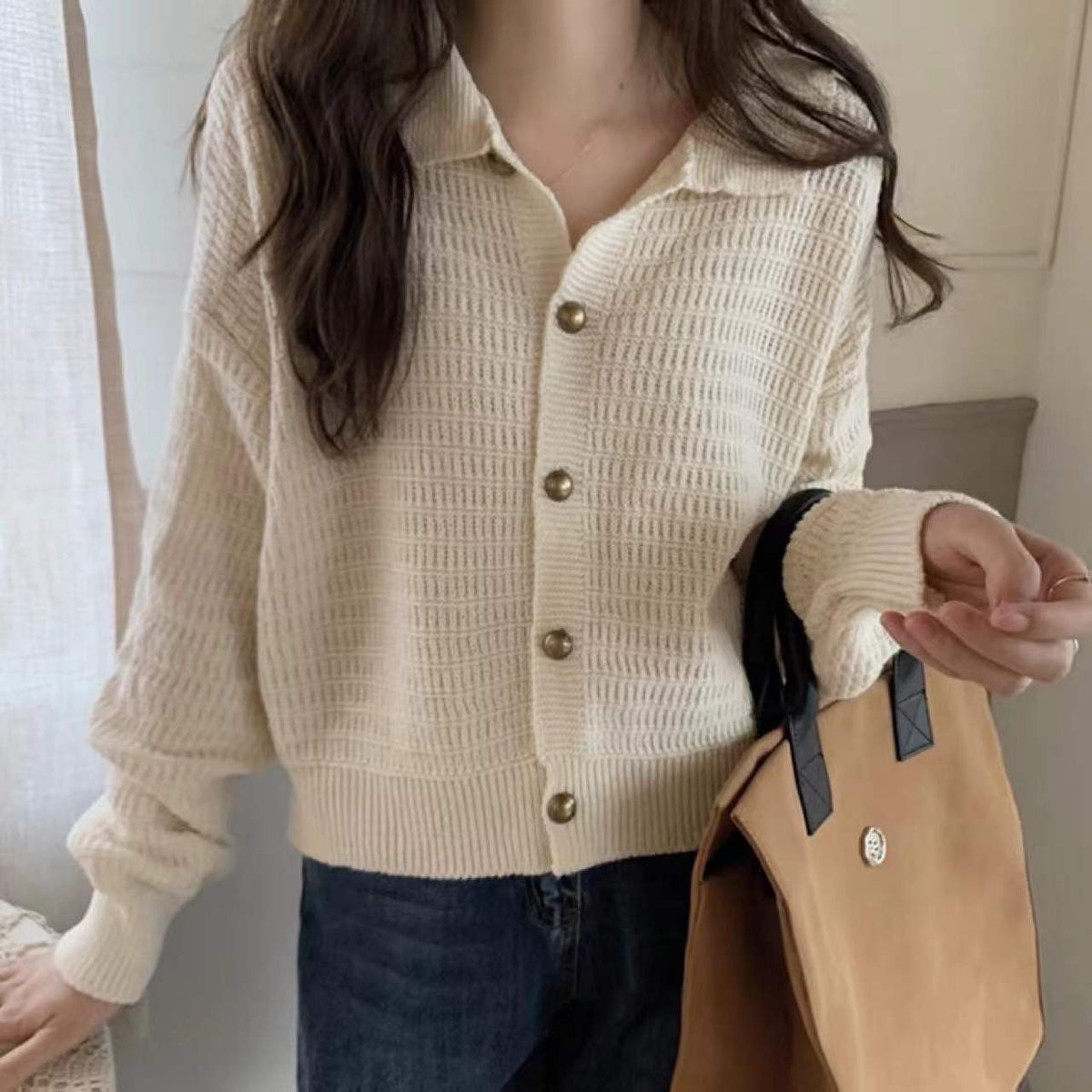 Retro Lapels Sweater Cardigan  
