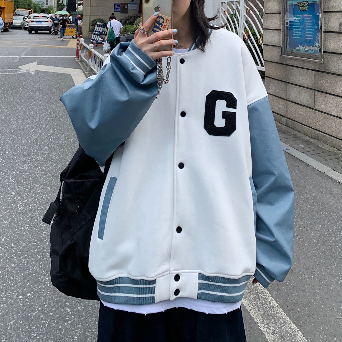 Women's Leather Bomber Jacket