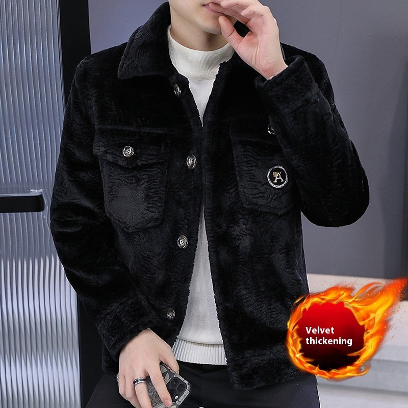 Men's Fleece-lined Short Coat