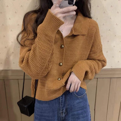Retro Lapels Sweater Cardigan  