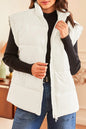 Beige Oversized Puffer Vest