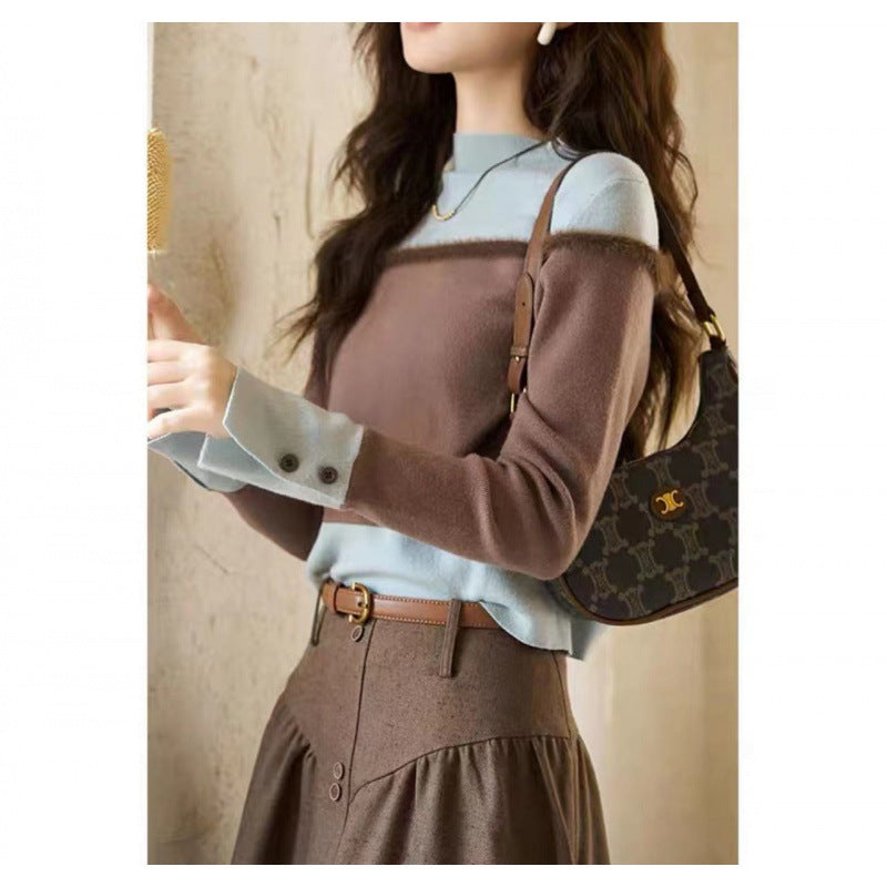 Women's Fake Two Pieces Sweaters